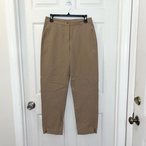 L.L. Bean Womens Dark‎ Khaki Outdoor Hiking Stretch Fitted Capris Size 8 reg - Picture 1 of 12